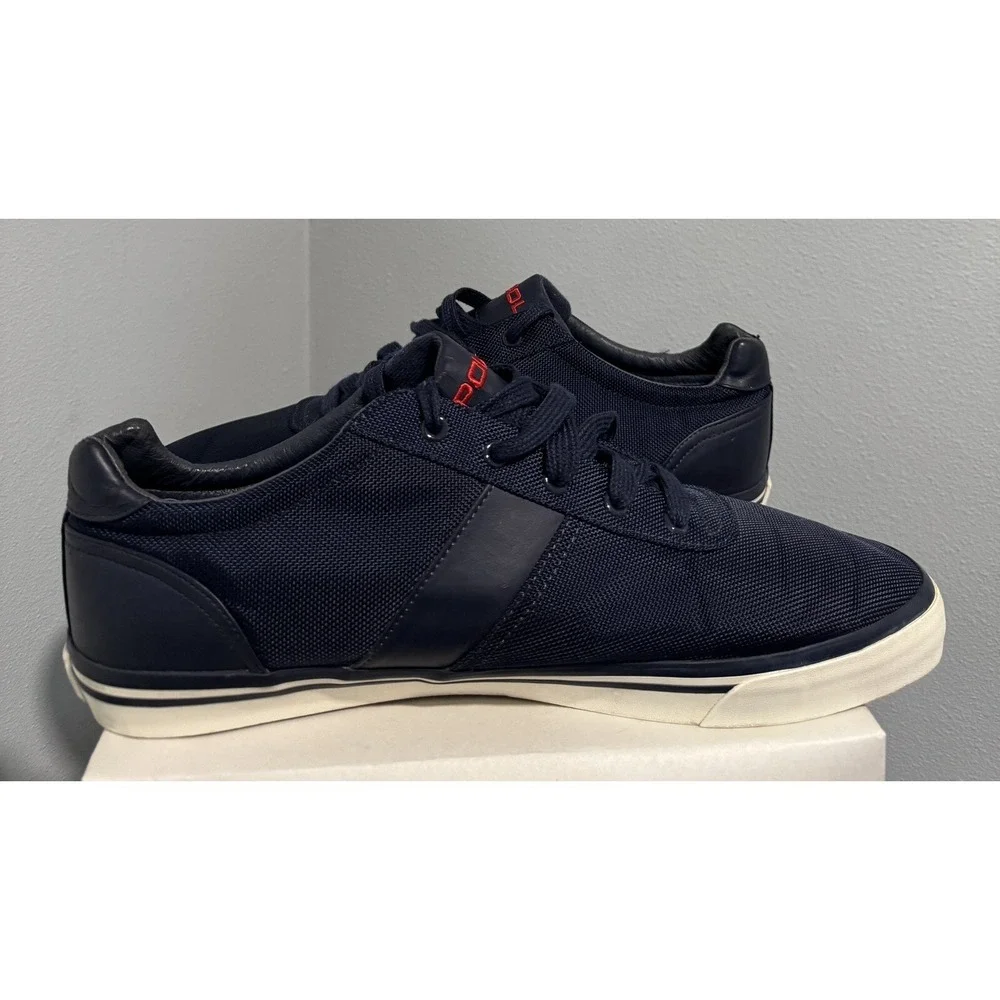 Ralph Lauren Polo HANFORD Canvas Sneakers Mens 16D Navy Blue Nylon Upper